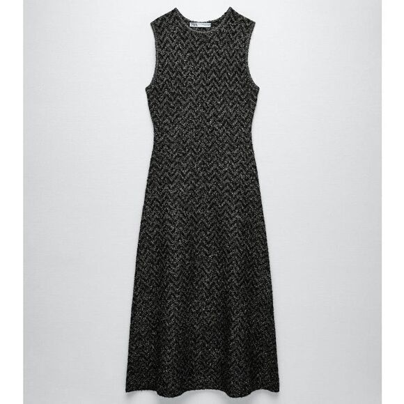 ZARA JACQUARD KNIT DRESS - Picture 4 of 7
